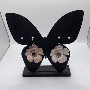 Silver Earrings with  FAUX Amethyst